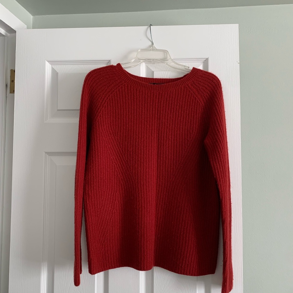 Lord & Taylor Rich Red Crew Neck Sweater -warn-in good condition